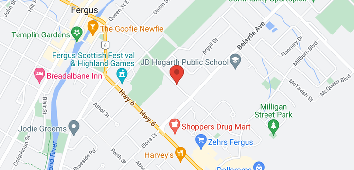 map of 101 -  625 St David Street S
